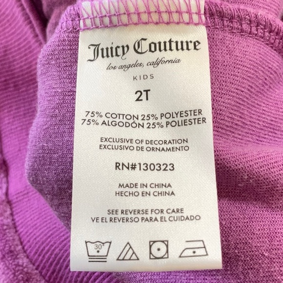Juicy Couture Velour Y2K Hoodie Track Jacket Girls 2T Purple Gold Kids - Picture 8 of 9